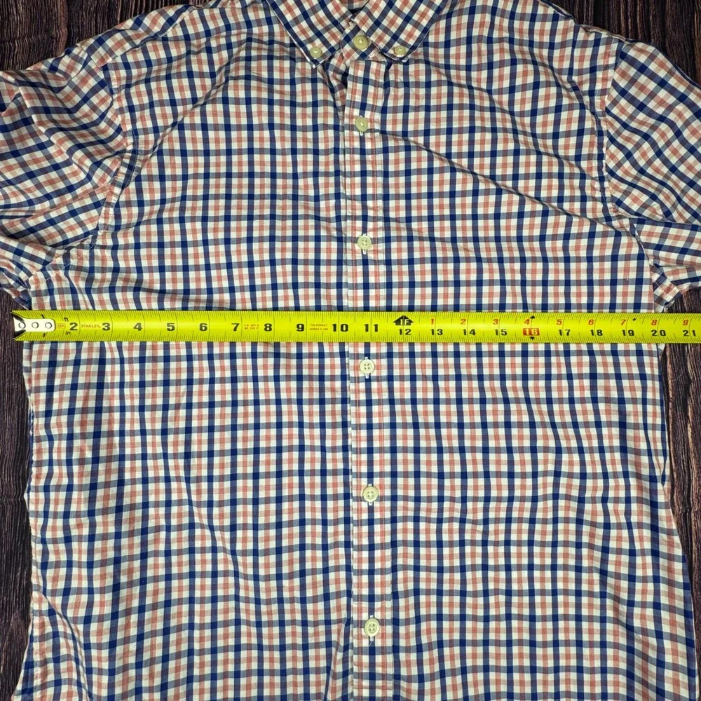 Banana Republic Camden Fit Shirt M Supima Cotton Gingham Buffalo Check Lot of 2